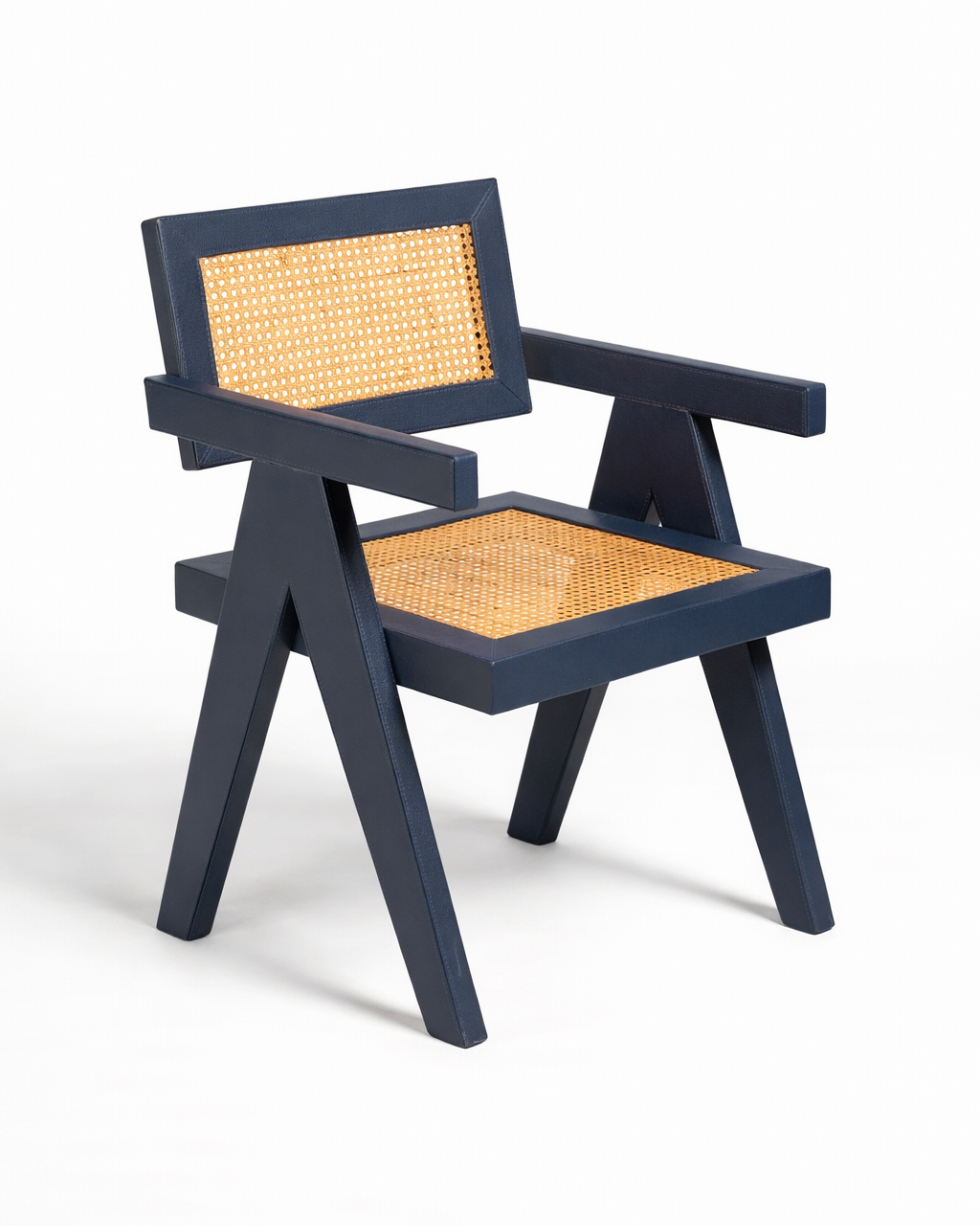 Chandigarh Chair - Navy Nautical Leatherette