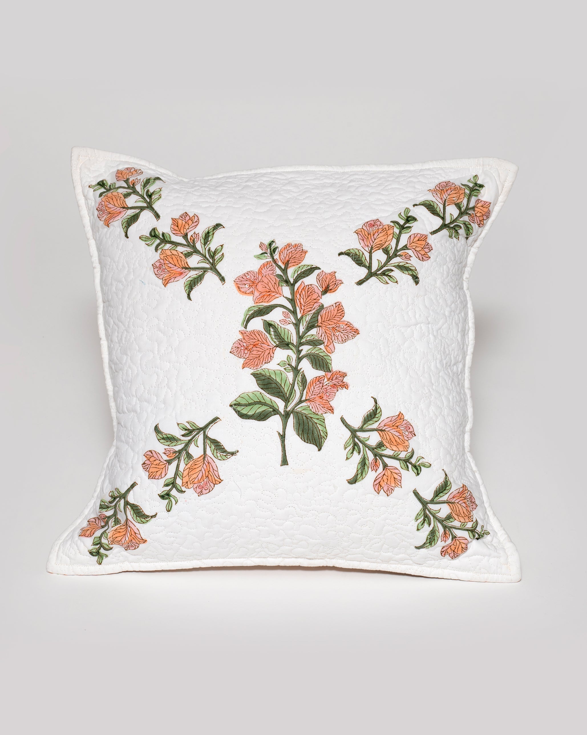 Bougainvillea Blooms Peach Cushion Cover