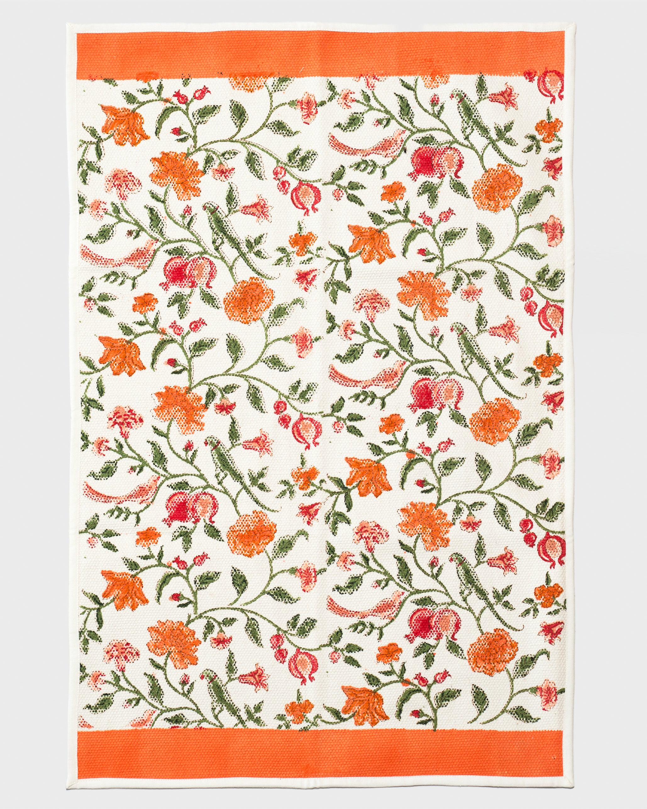 Orange Jaal Hand Woven Rug (Small)