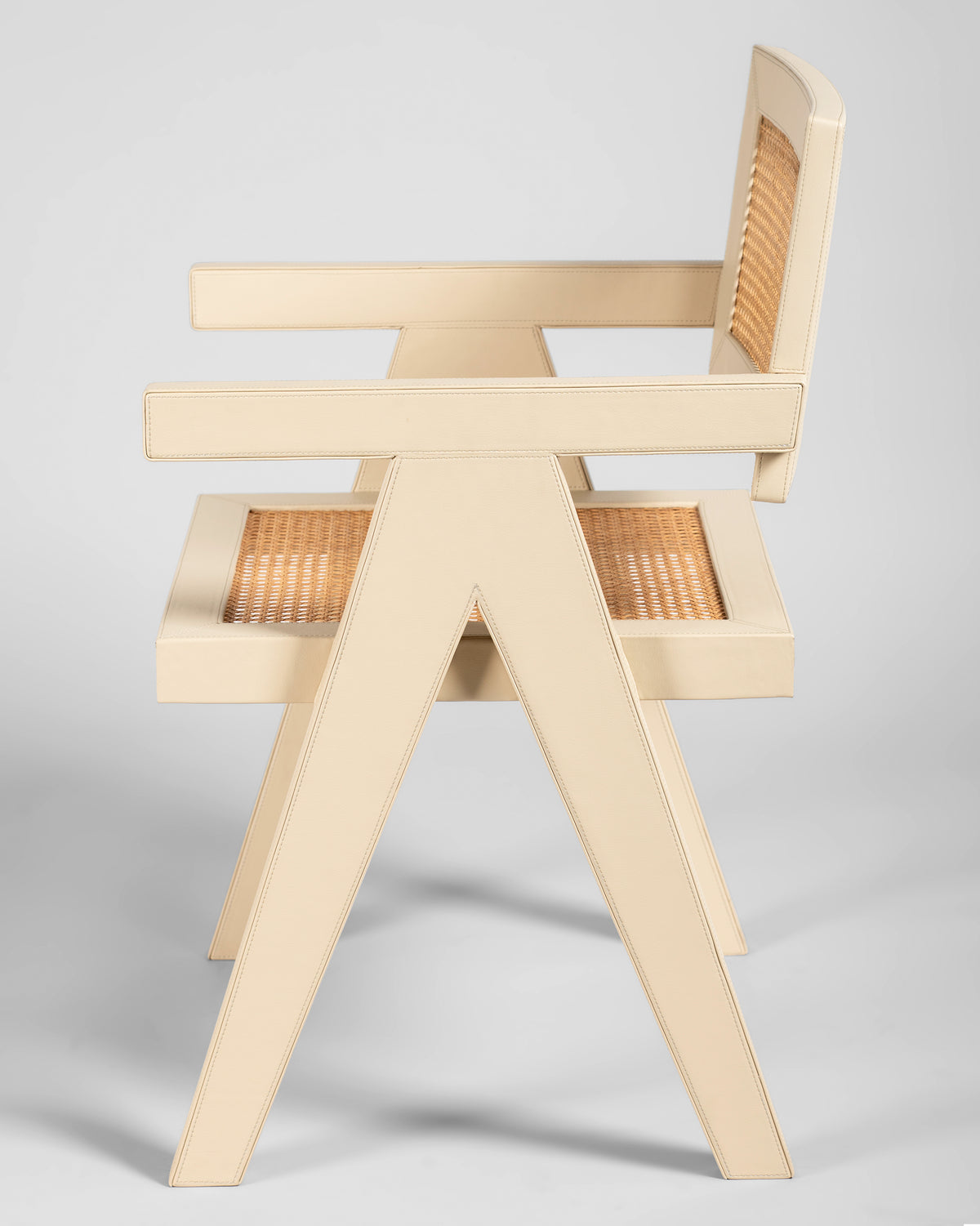 Chandigarh Chair - Canvas Ecru Leatherette | Rangbagh