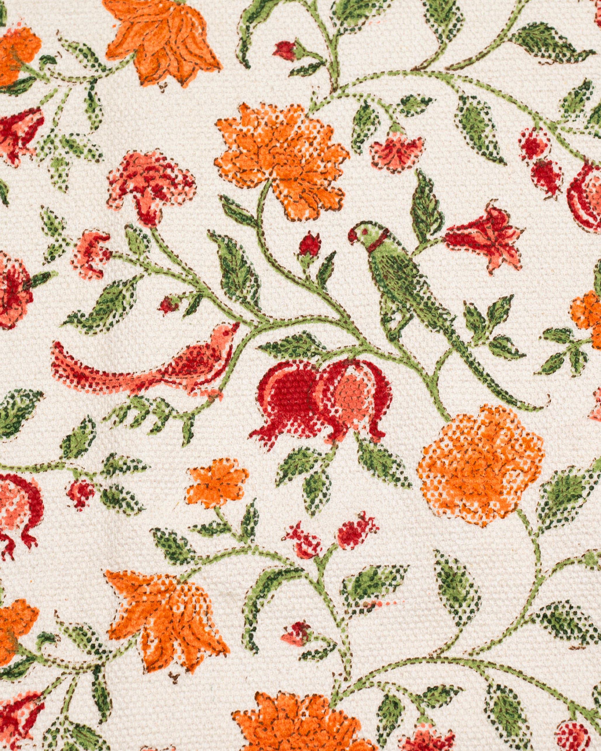 Orange Jaal with Bagh Stripes Hand Woven Rug (Big)