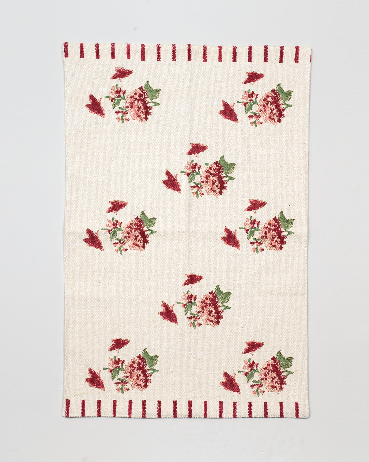 Whispering Hydrangea Pink Hand Woven Rug - Small | Rangbagh