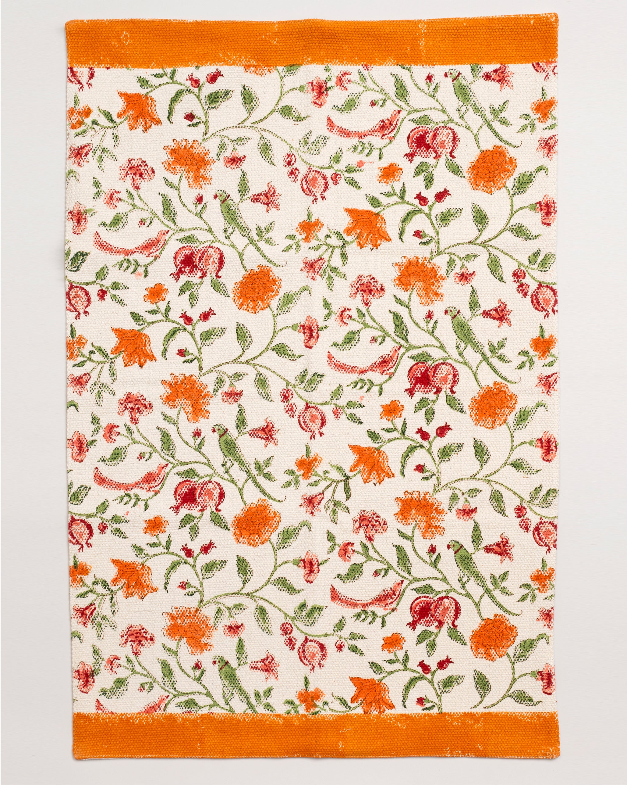 Orange Jaal Hand Woven Rug (Small)