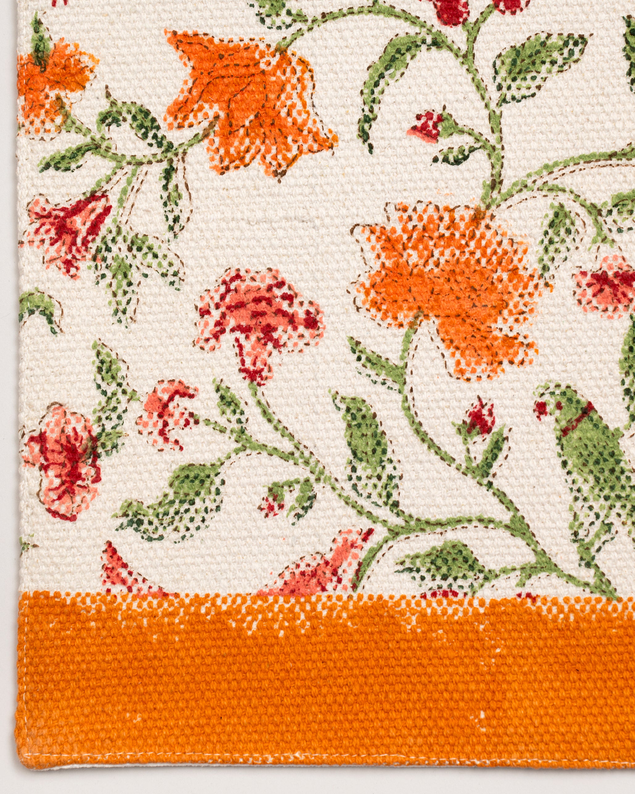 Orange Jaal Hand Woven Rug (Small)